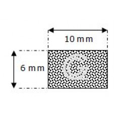 Rechthoekig mosrubber snoer | 6 x 10 mm | rol 100 meter
